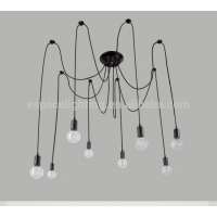 Industrial black wire ceiling lamp holder with led edison bulb