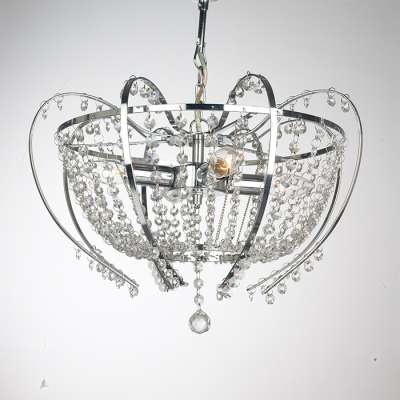 Round decorative chrome clear crystal cover ceiling lamp NS-120264