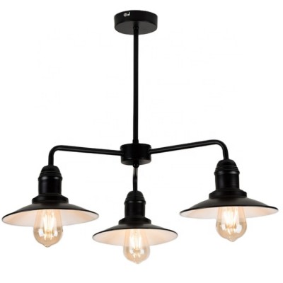 3-Light Chandelier Matt Black Modern Ceiling Light Industrial Pendant Lighting NS-125437